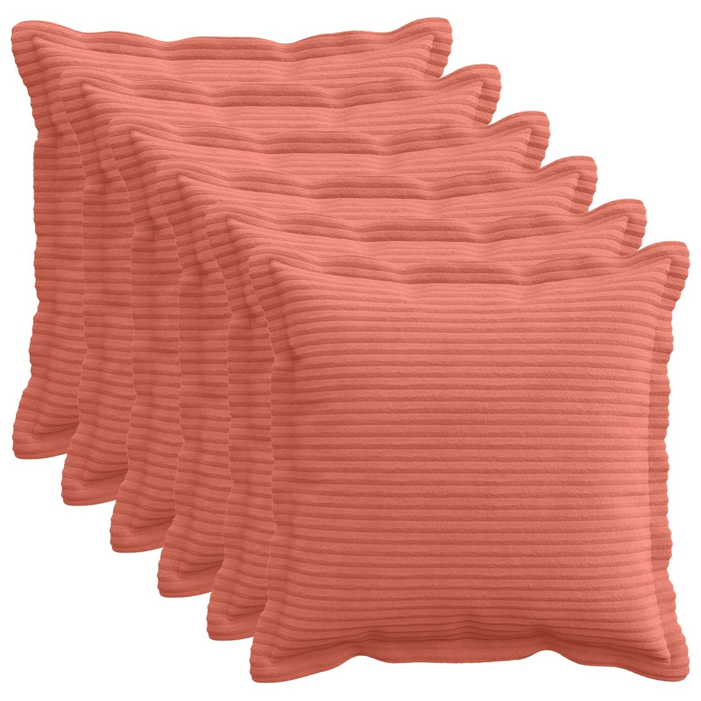 Pudebetræk 6 stk. HOUTEN Rød orange 40 x 40 cm cordfløjl