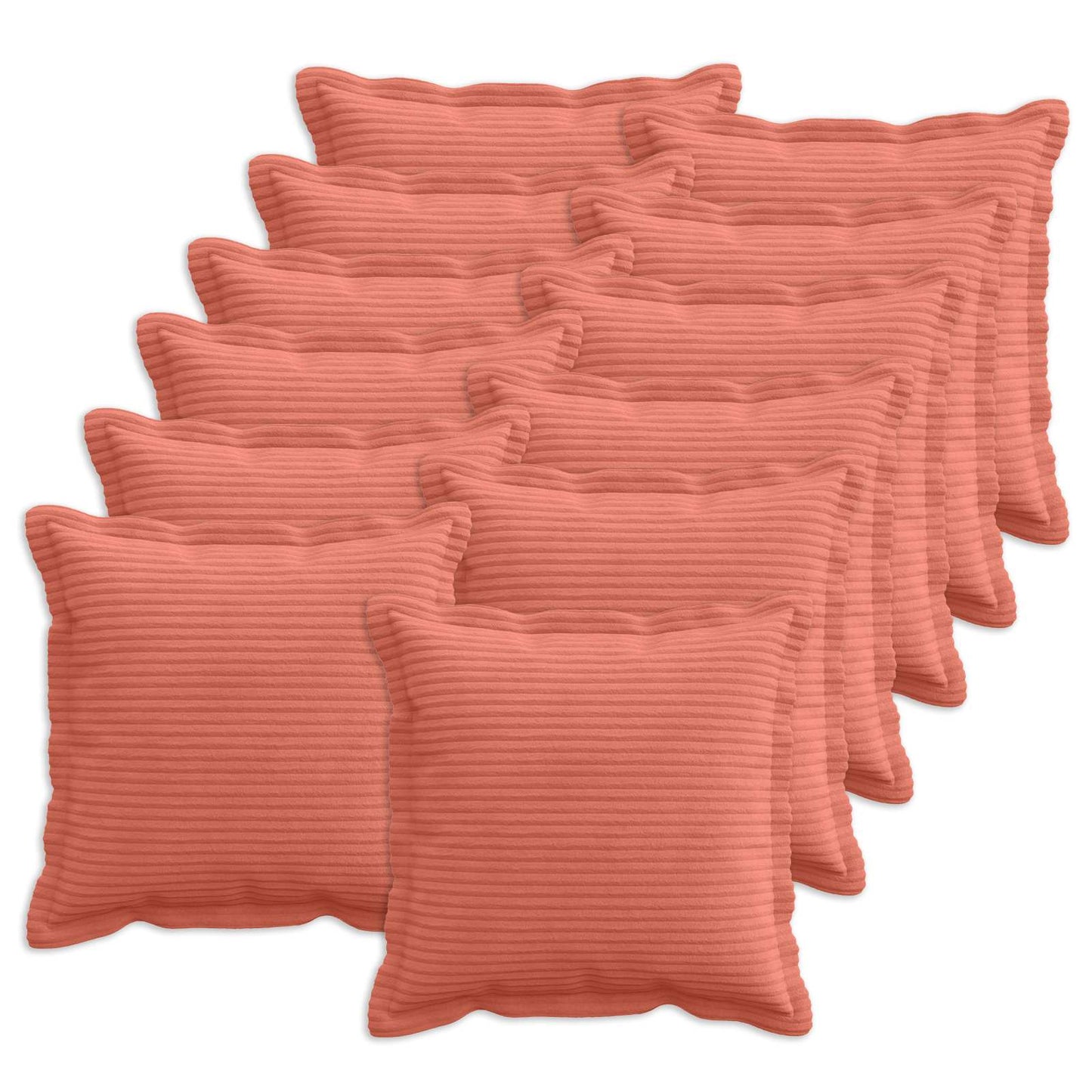 Pudebetræk 12 stk. HOUTEN Rød orange 40 x 40 cm cordfløjl