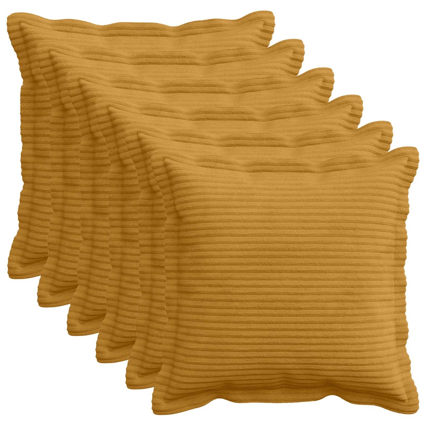 Pudebetræk 6 stk. HOUTEN Gul 40 x 40 cm cordfløjl