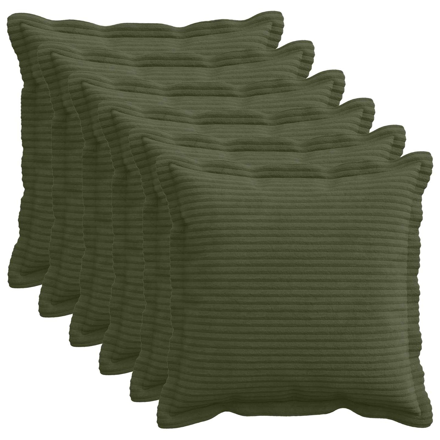Pudebetræk 6 stk. HOUTEN Grøn 40 x 40 cm cordfløjl