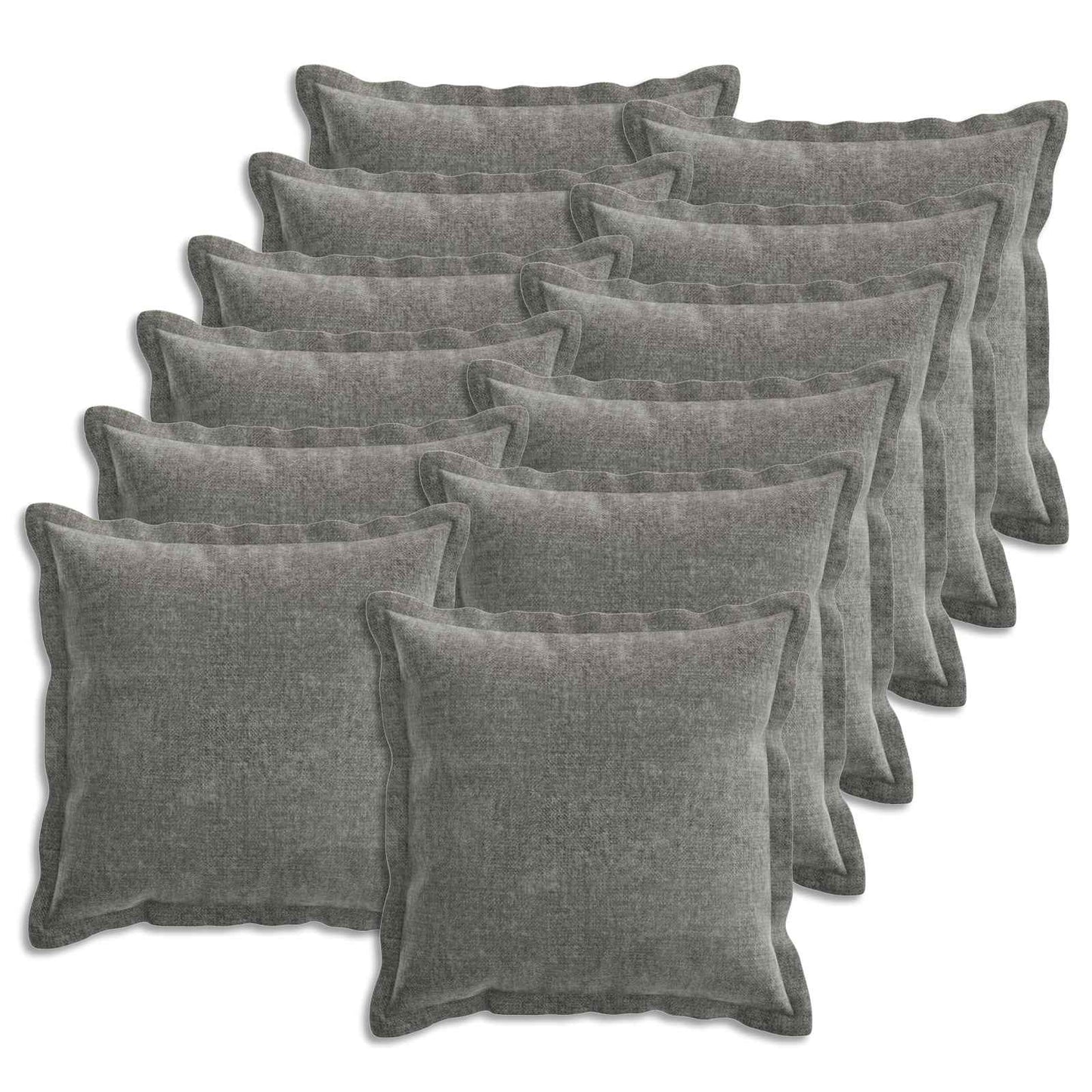 Pudebetræk 12 stk. HOUTEN Mørkegrå 40 x 40 cm Chenille Stof