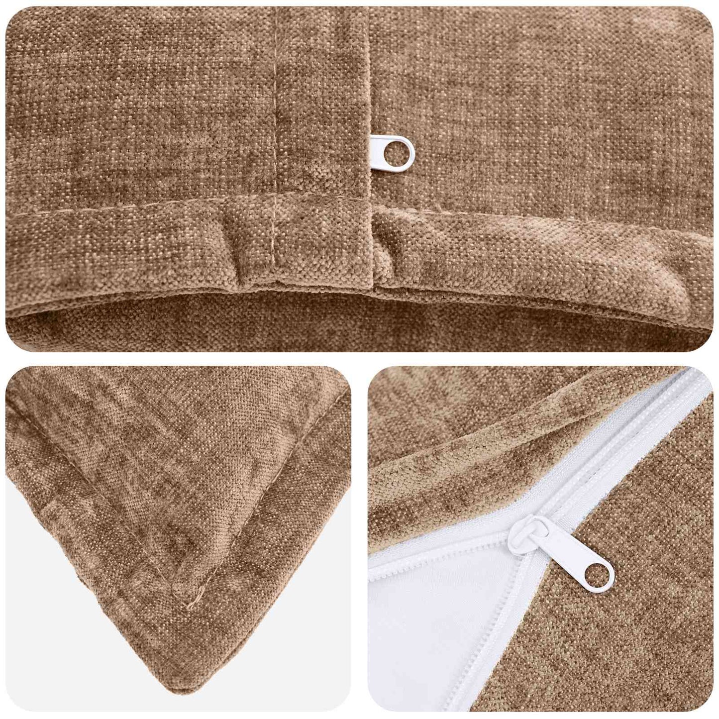 Pudebetræk 12 stk. HOUTEN Brun 40 x 40 cm Chenille Stof