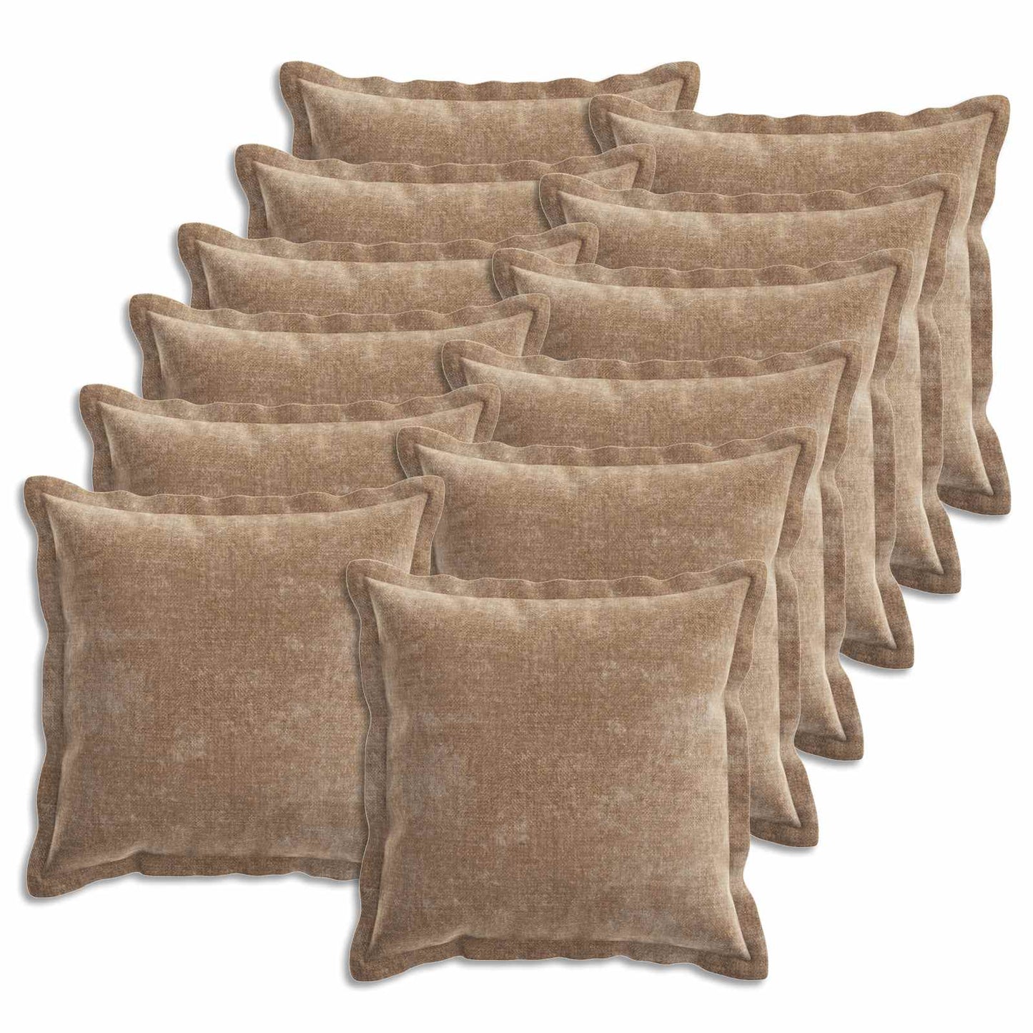 Pudebetræk 12 stk. HOUTEN Brun 40 x 40 cm Chenille Stof