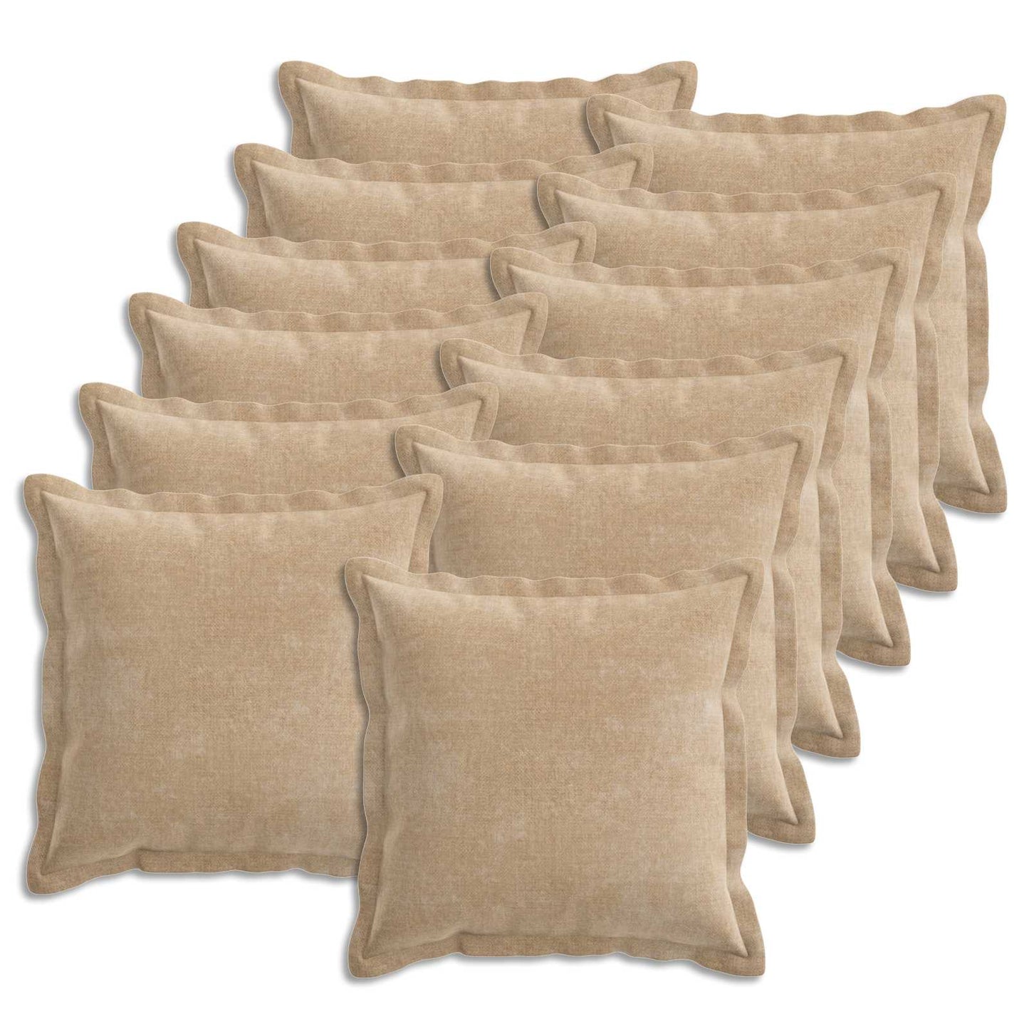 Pudebetræk 12 stk. HOUTEN Gråbrun 40 x 40 cm Chenille Stof