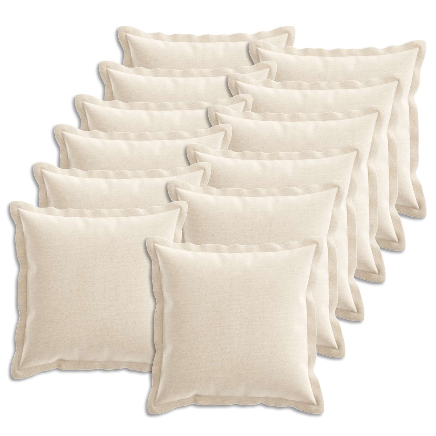 Pudebetræk 12 stk. HOUTEN Cremefarvet 40 x 40 cm Chenille Stof