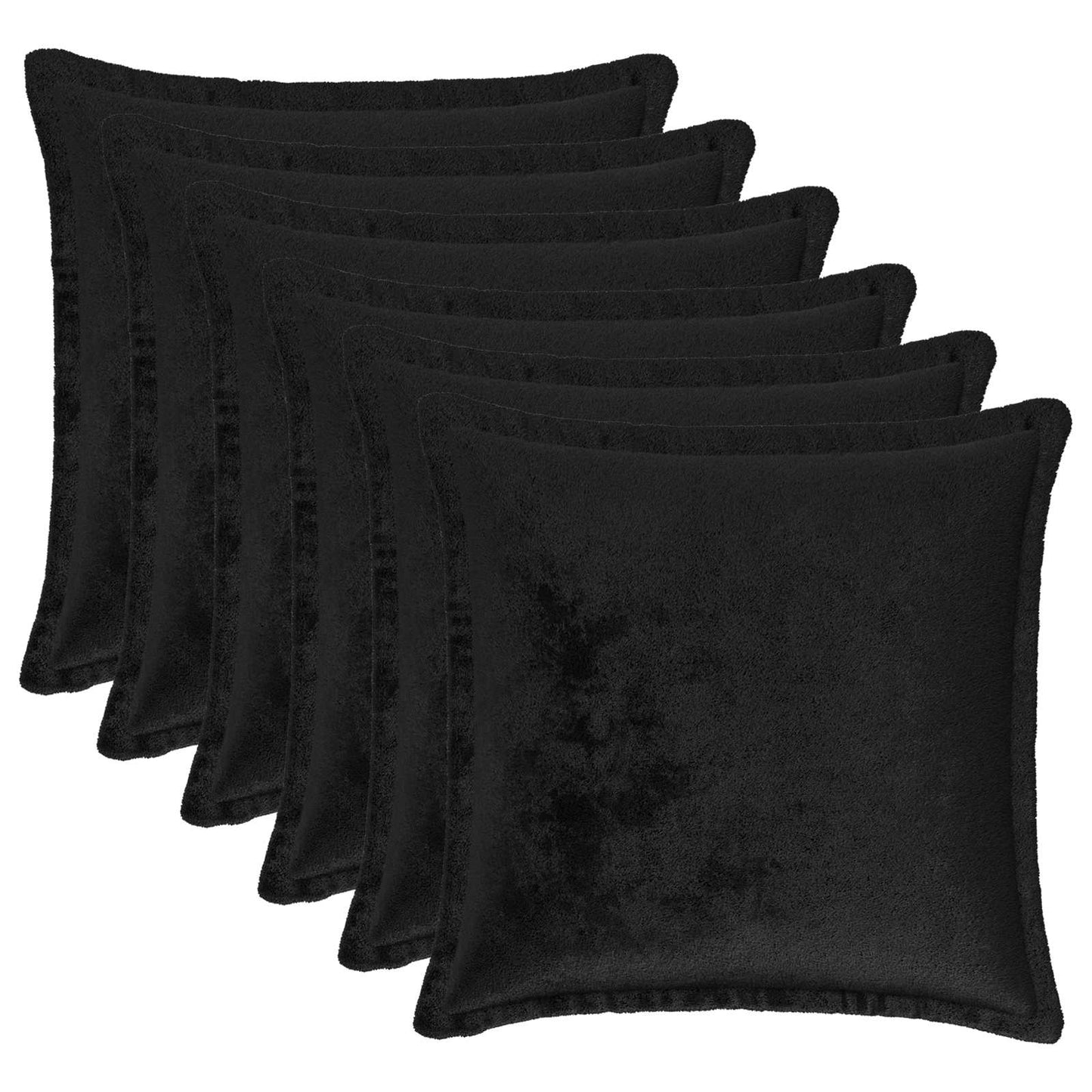 Pudebetræk 6 pcs HOUTEN Sort 40 x 40 cm Flannel