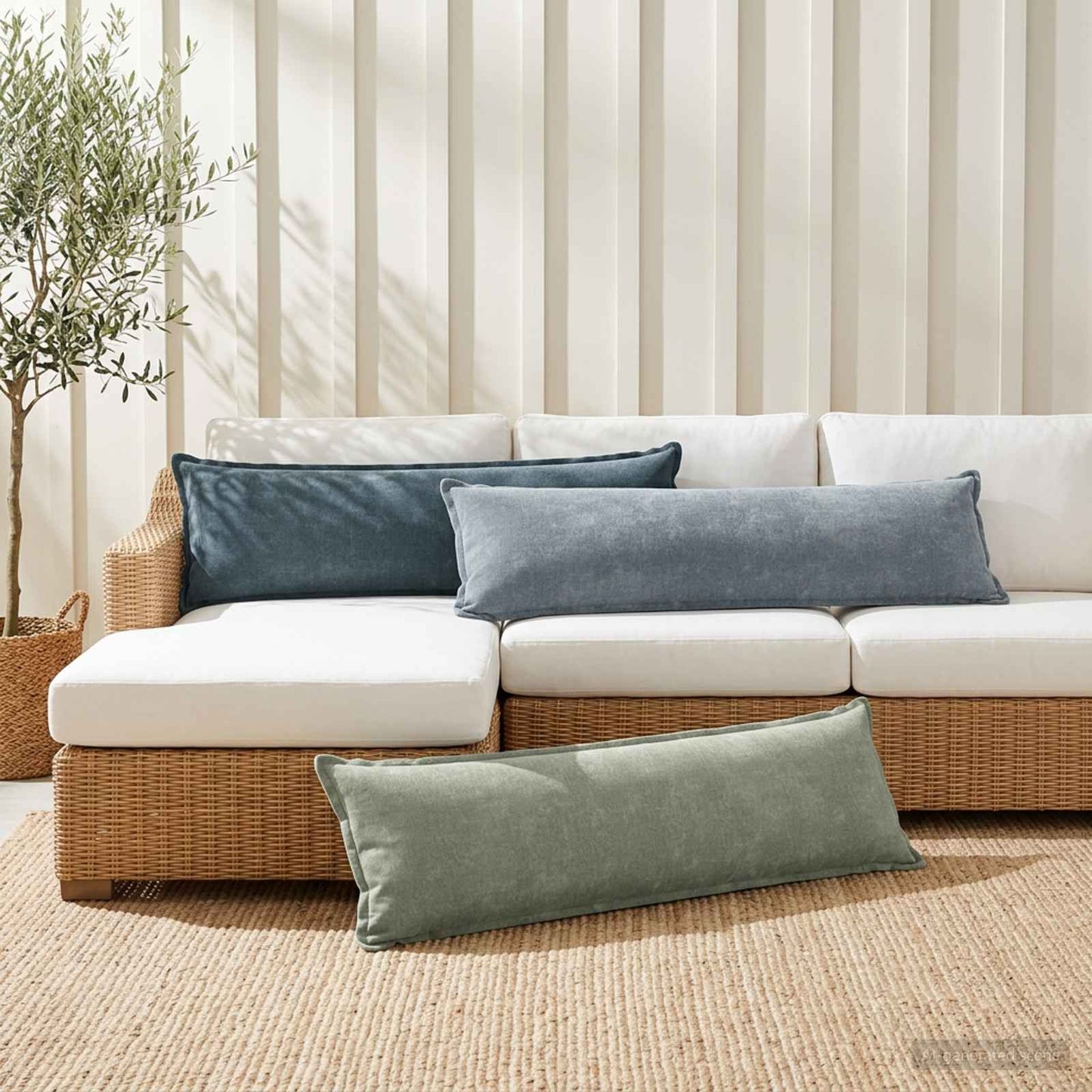 Pudebetræk HOUTEN Grøn 40 x 145 cm Chenille Stof