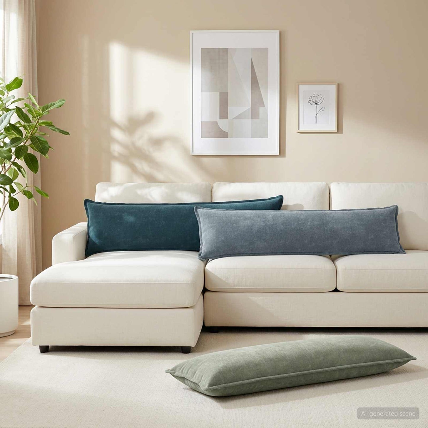 Pudebetræk HOUTEN Grøn 40 x 145 cm Chenille Stof