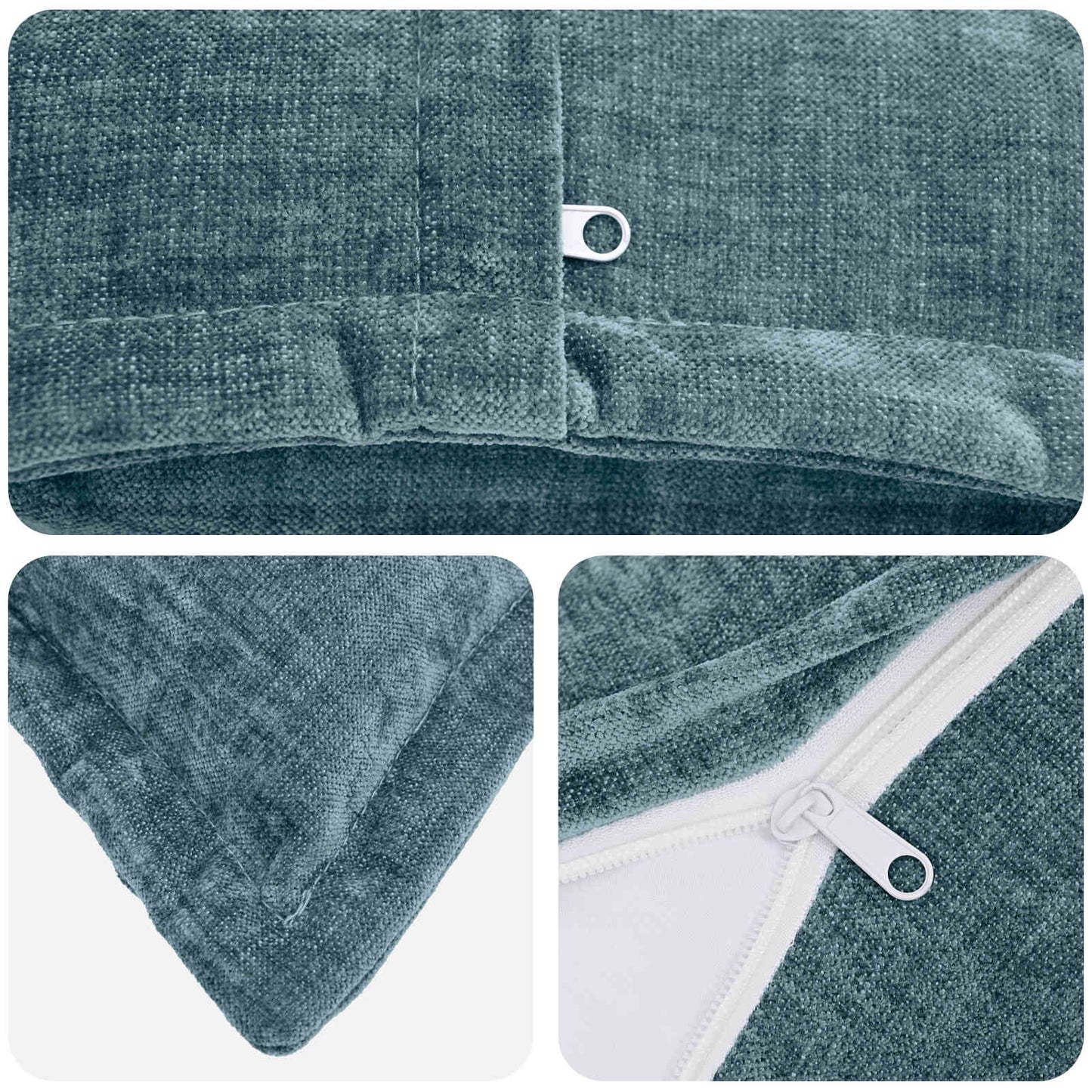 Pudebetræk 2 stk. HOUTEN Blå 40 x 145 cm Chenille Stof