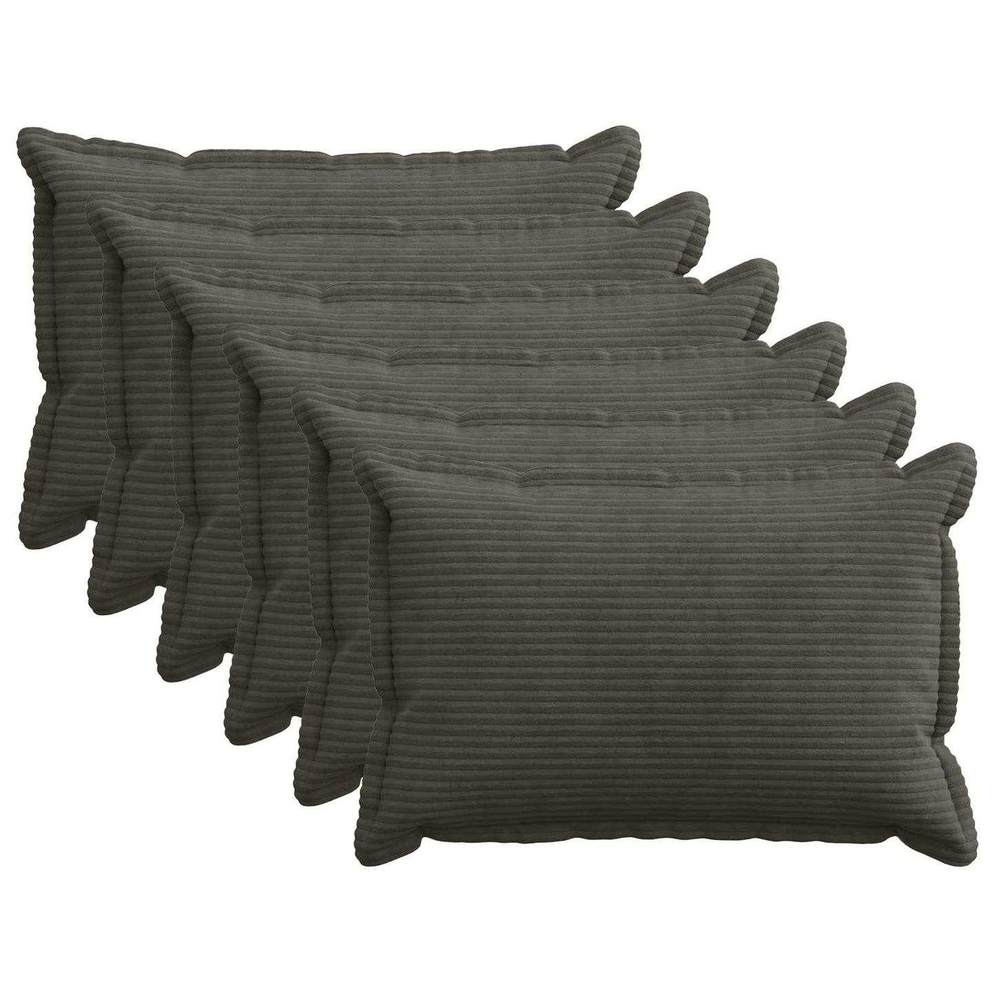 Pudebetræk 6 stk. HOUTEN Antracit 40 x 60 cm cordfløjl