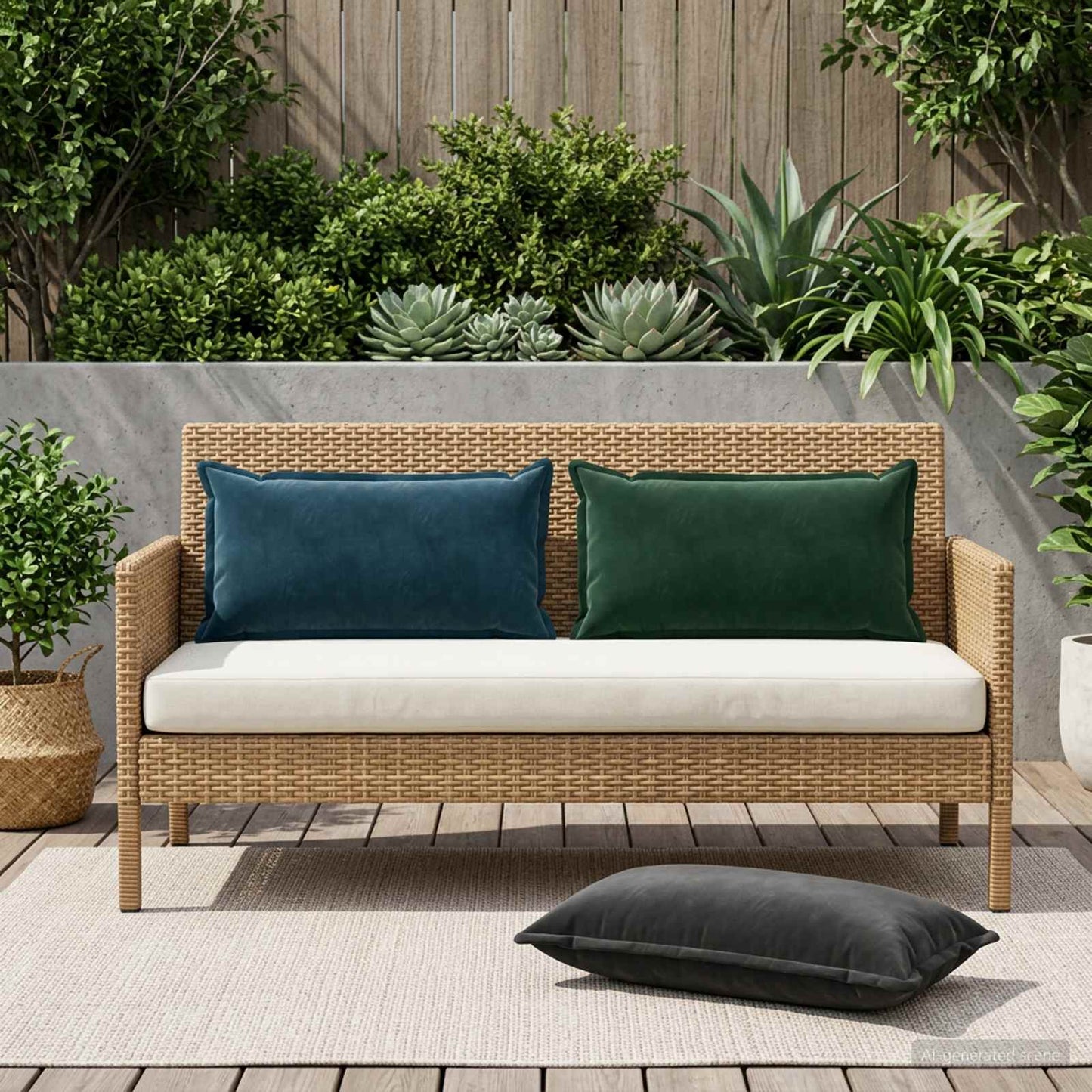 Pudebetræk 6 pcs HOUTEN Blå 40 x 70 cm Fløjl