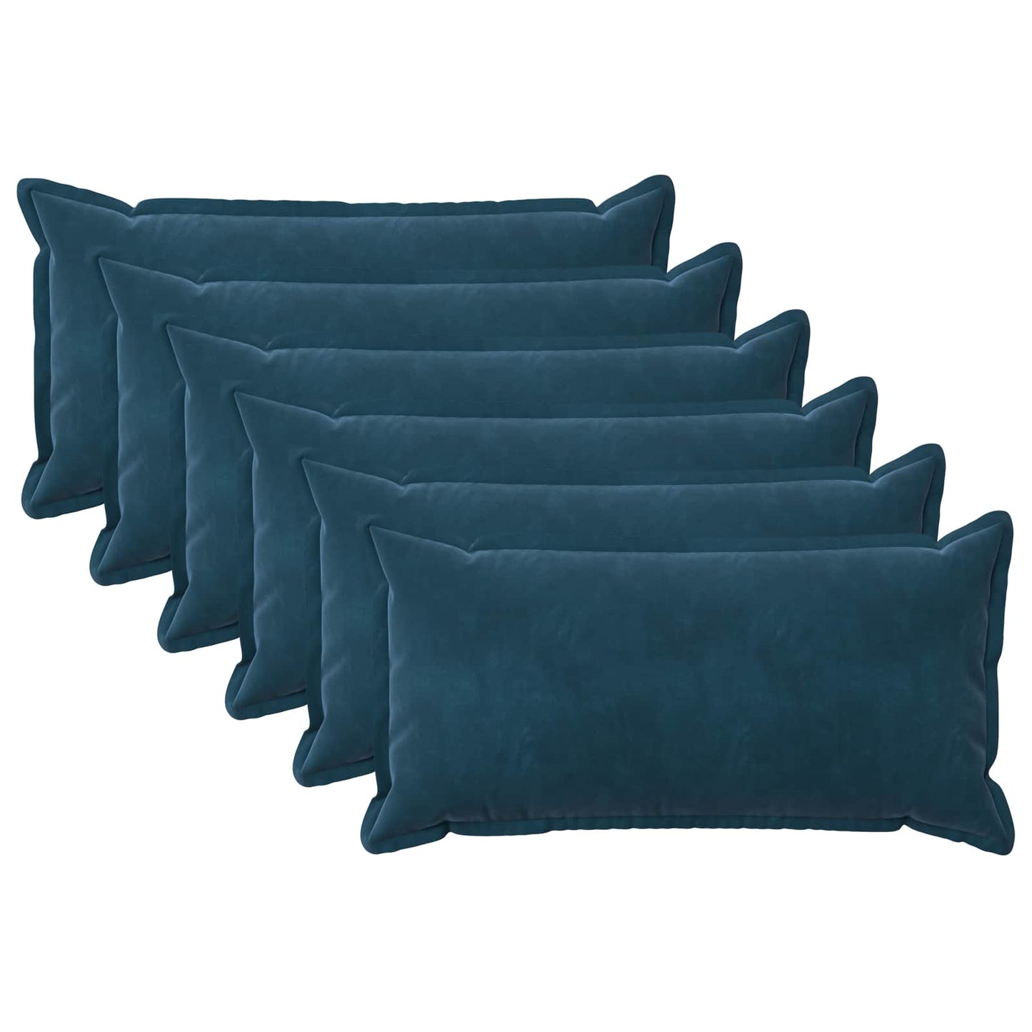 Pudebetræk 6 pcs HOUTEN Blå 40 x 70 cm Fløjl