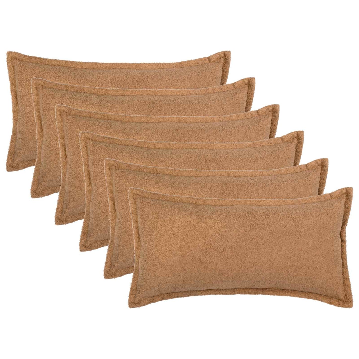 Pudebetræk 6 pcs HOUTEN Beige 40 x 70 cm Bouclé
