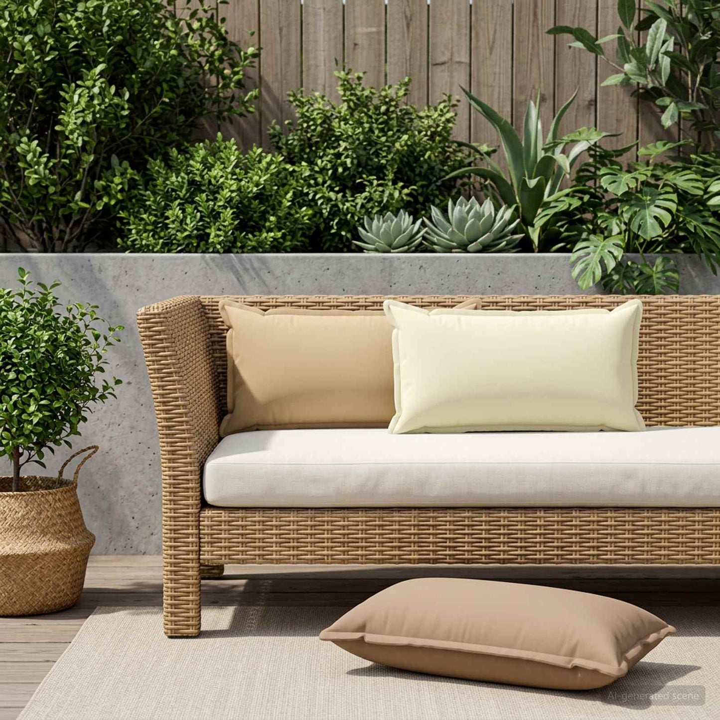 Pudebetræk 2 stk. HOUTEN Beige 40 x 70 cm Polyester