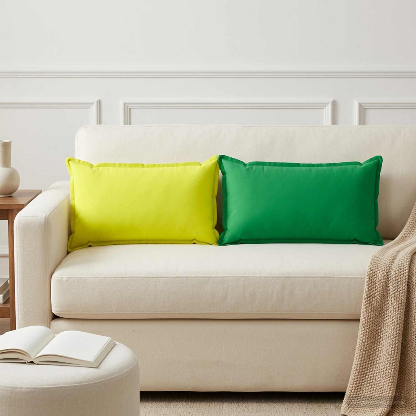Pudebetræk 12 stk. HOUTEN Grøn 40 x 80 cm Polyester