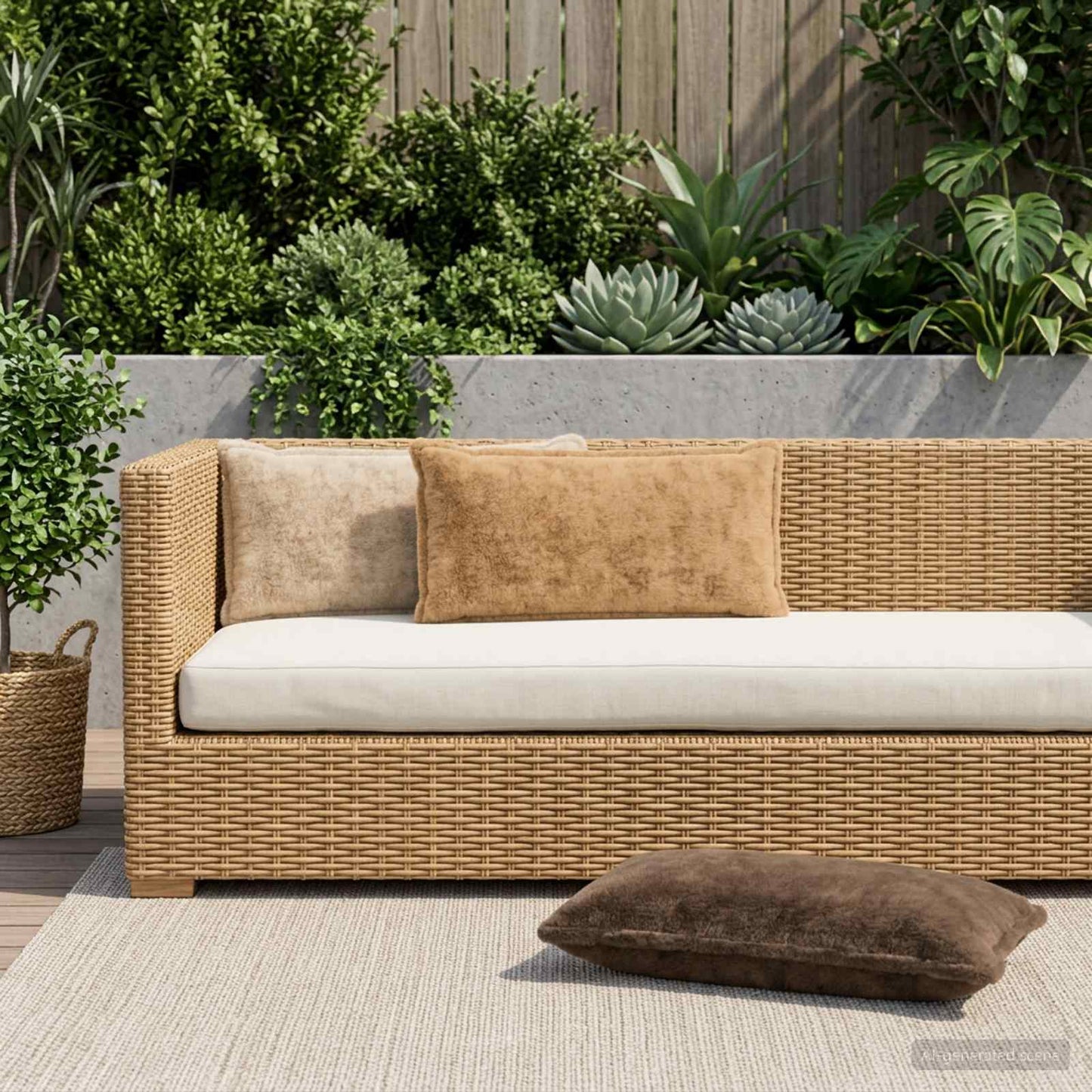 Pudebetræk 6 stk. HOUTEN Cremefarvet 40 x 70 cm Faux Kanin Pels