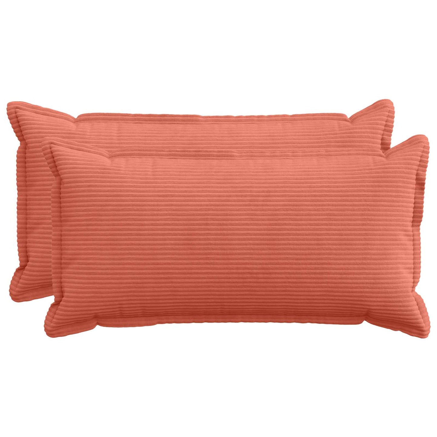 Pudebetræk 2 stk. HOUTEN Rød orange 40 x 80 cm cordfløjl
