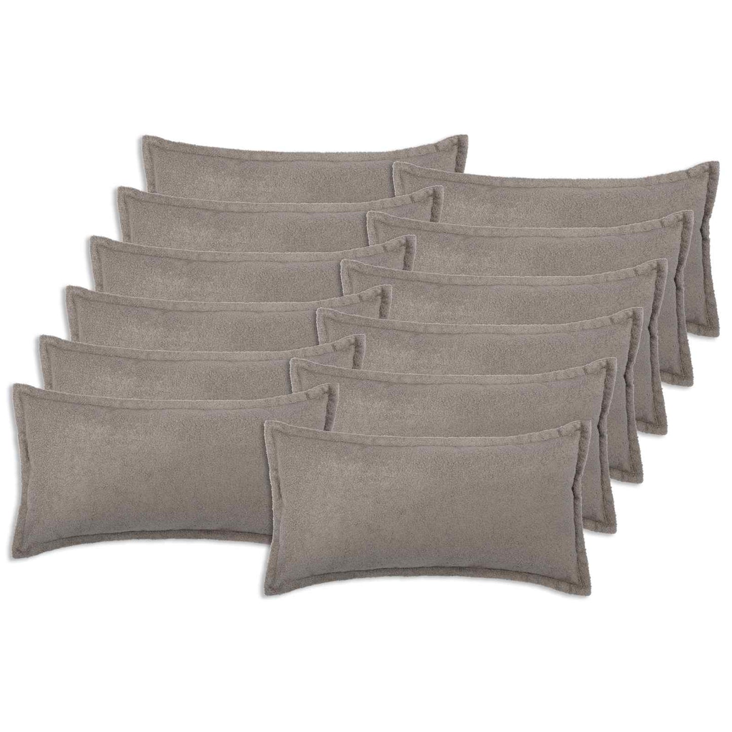 Pudebetræk 12 pcs HOUTEN Lysegrå 40 x 80 cm Bouclé