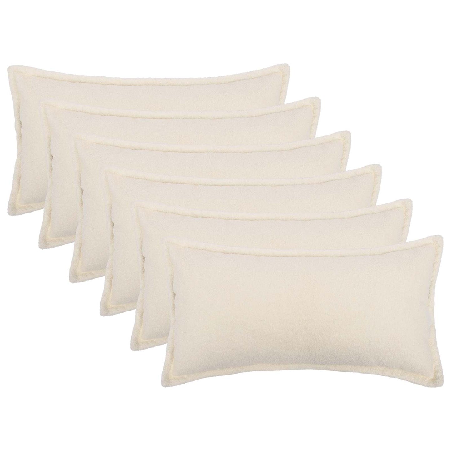 Pudebetræk 6 pcs HOUTEN Cremefarvet 40 x 80 cm Bouclé