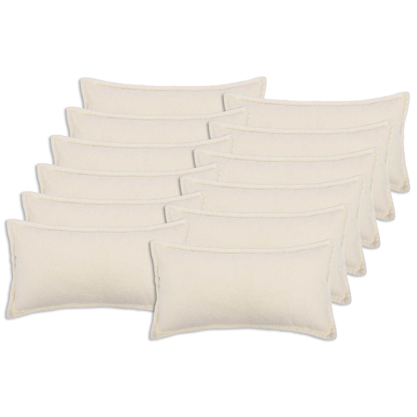 Pudebetræk 12 pcs HOUTEN Cremefarvet 40 x 80 cm Bouclé