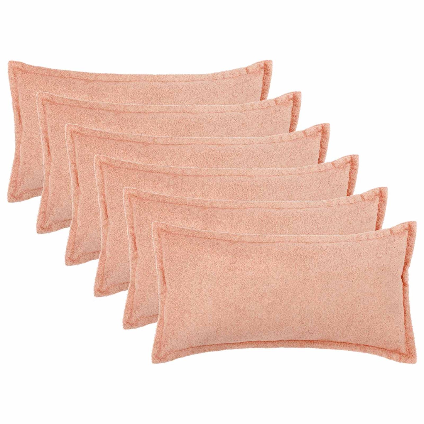 Pudebetræk 6 pcs HOUTEN Lyserød 40 x 80 cm Bouclé