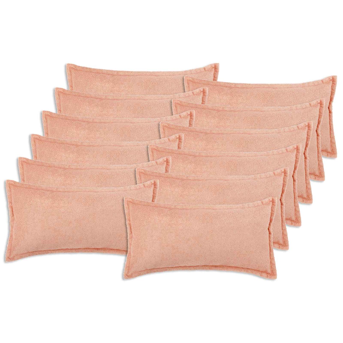Pudebetræk 12 pcs HOUTEN Lyserød 40 x 80 cm Bouclé