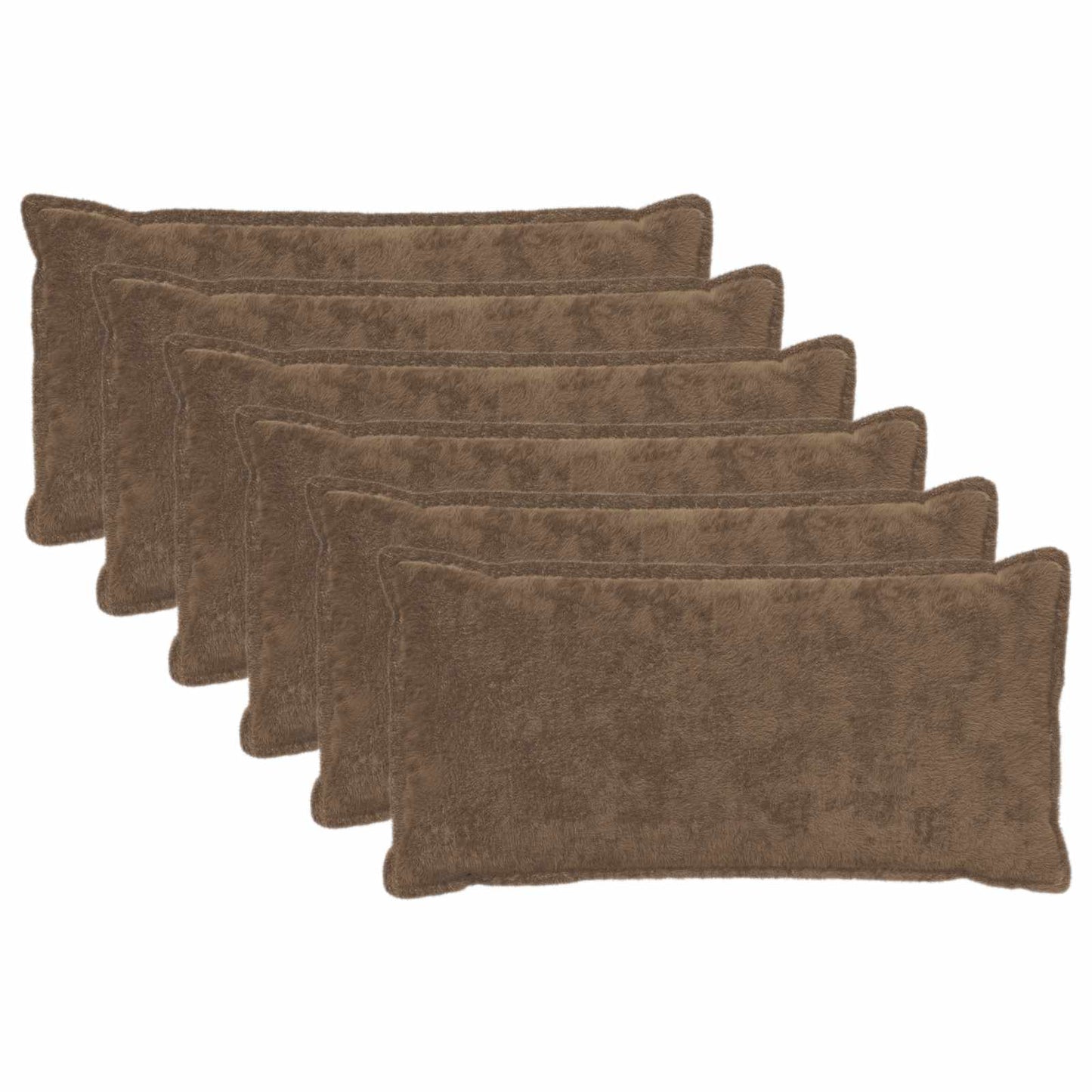 Pudebetræk 6 stk. HOUTEN Lys Brun 40 x 80 cm Faux Kanin Pels