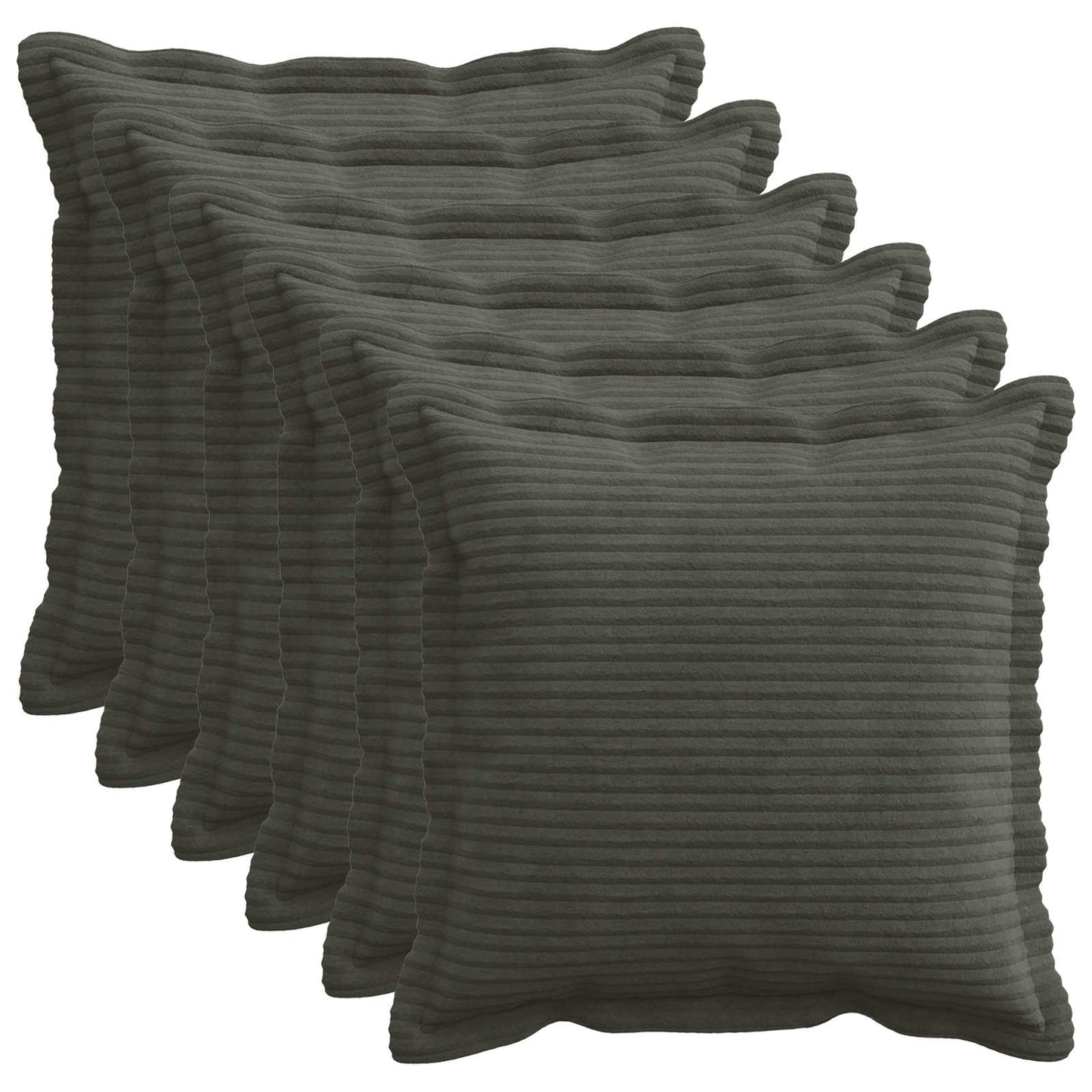 Pudebetræk 6 stk. HOUTEN Antracit 45 x 45 cm cordfløjl