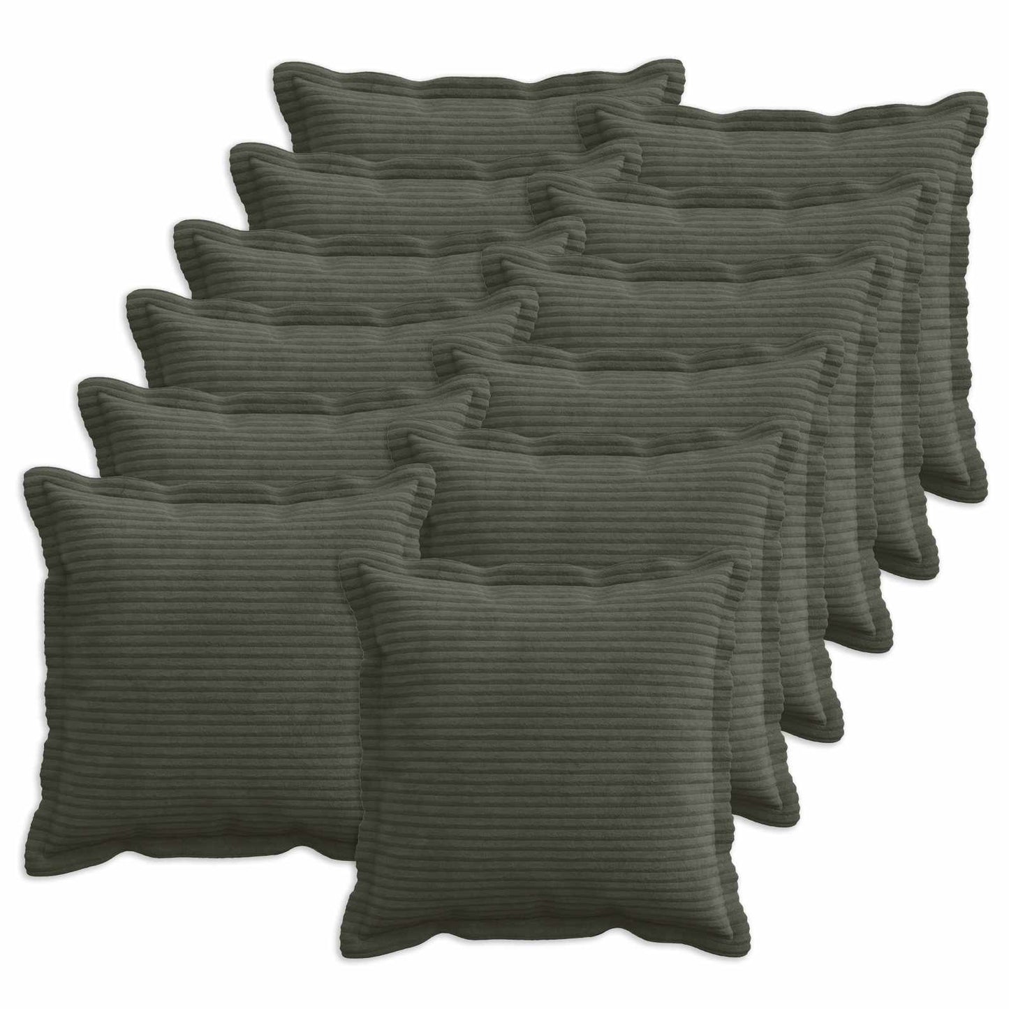 Pudebetræk 12 stk. HOUTEN Antracit 45 x 45 cm cordfløjl