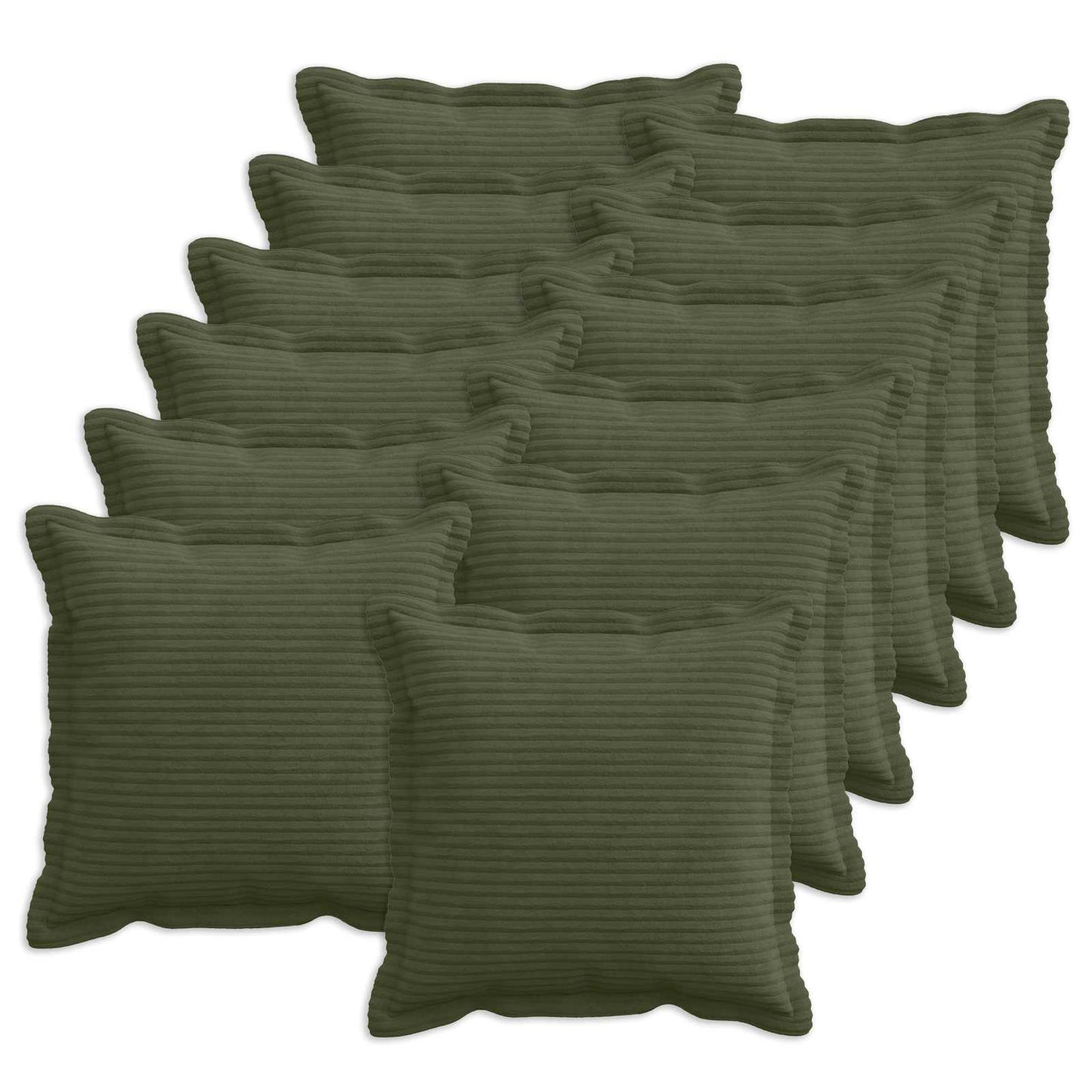 Pudebetræk 12 stk. HOUTEN Grøn 45 x 45 cm cordfløjl