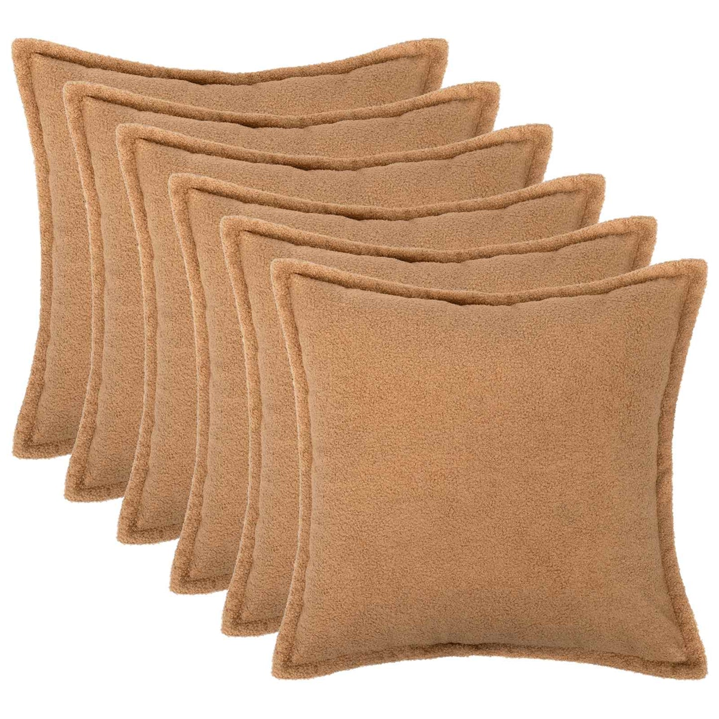 Pudebetræk 6 pcs HOUTEN Beige 45 x 45 cm Bouclé