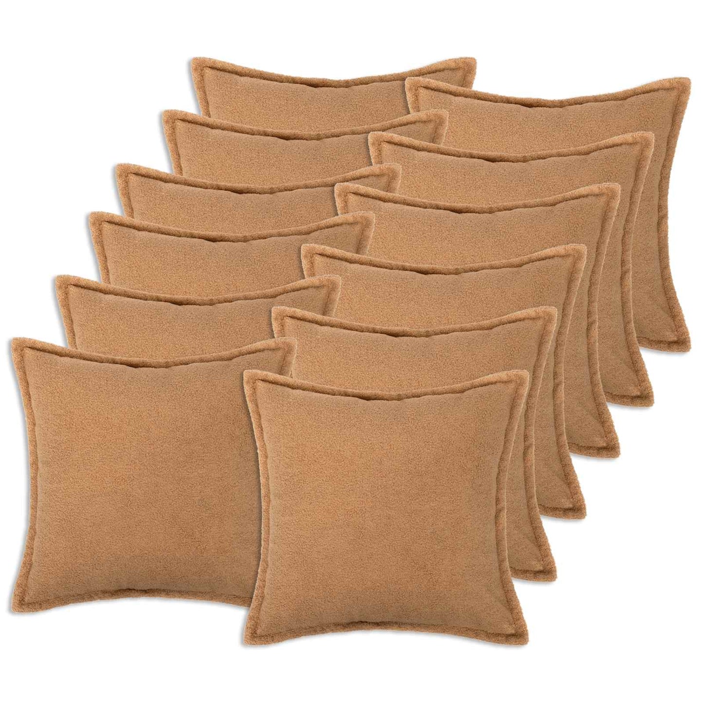 Pudebetræk 12 pcs HOUTEN Beige 45 x 45 cm Bouclé