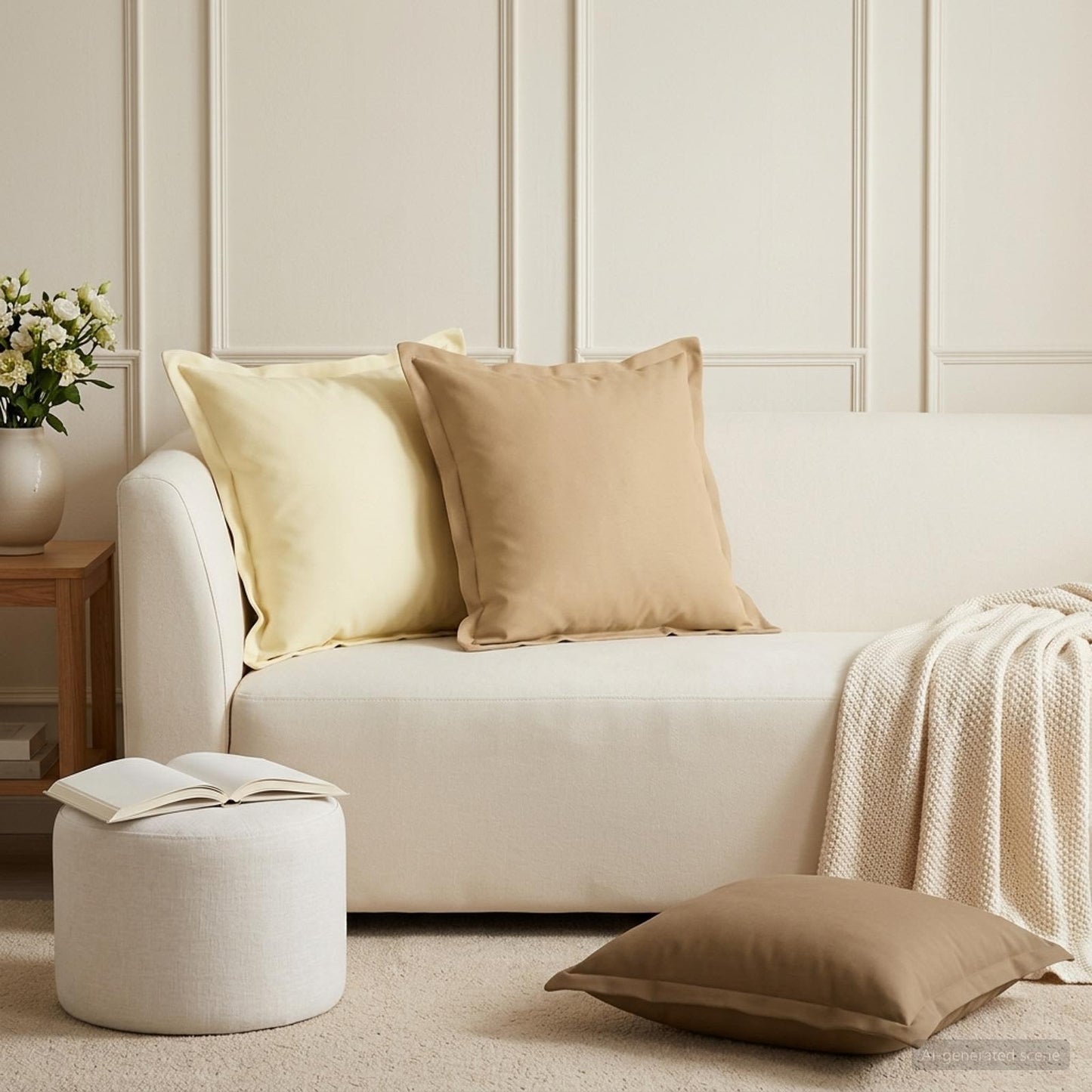 Pudebetræk 2 stk. HOUTEN Beige 45 x 45 cm Polyester