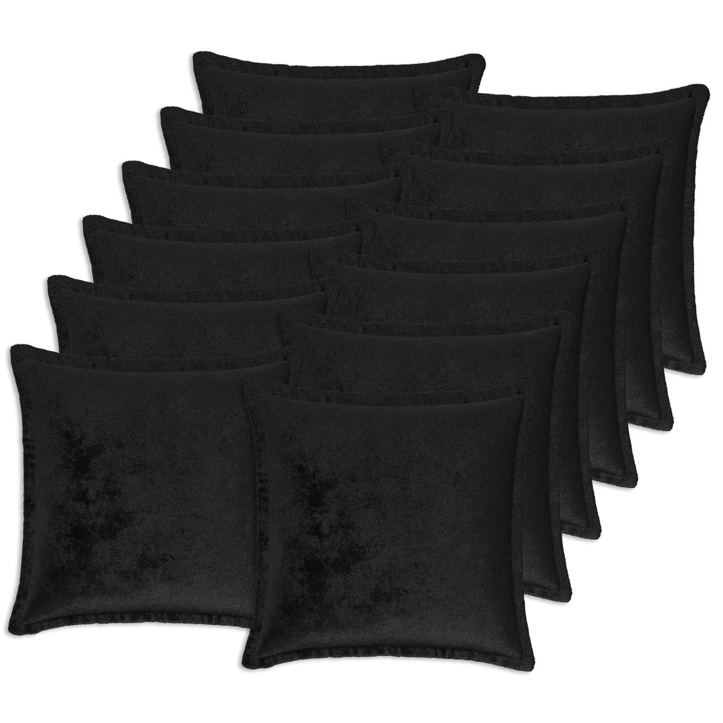 Pudebetræk 12 pcs HOUTEN Sort 45 x 45 cm Flannel