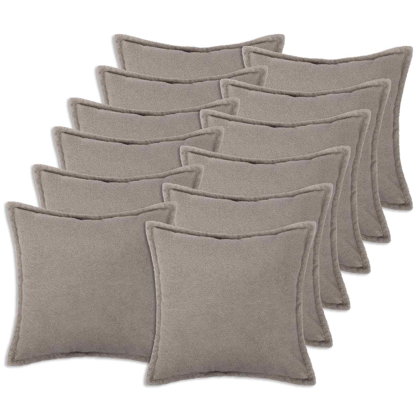 Pudebetræk 12 pcs HOUTEN Lysegrå 50 x 50 cm Bouclé