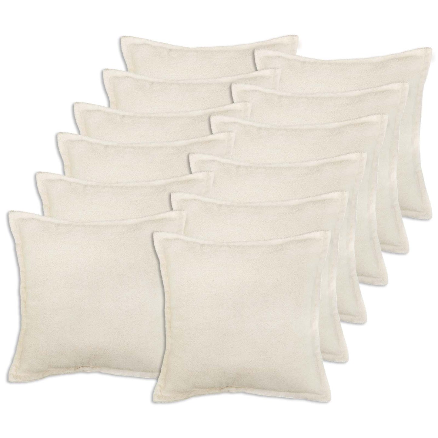 Pudebetræk 12 pcs HOUTEN Cremefarvet 50 x 50 cm Bouclé