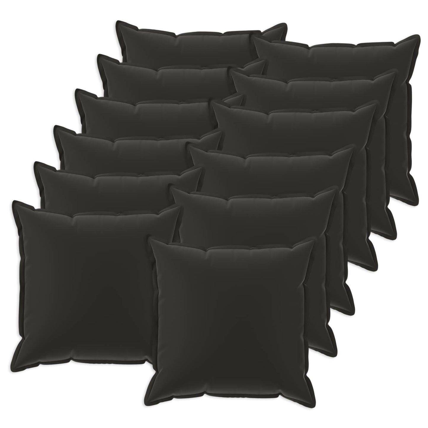 Pudebetræk 12 stk. HOUTEN Sort 50 x 50 cm Polyester