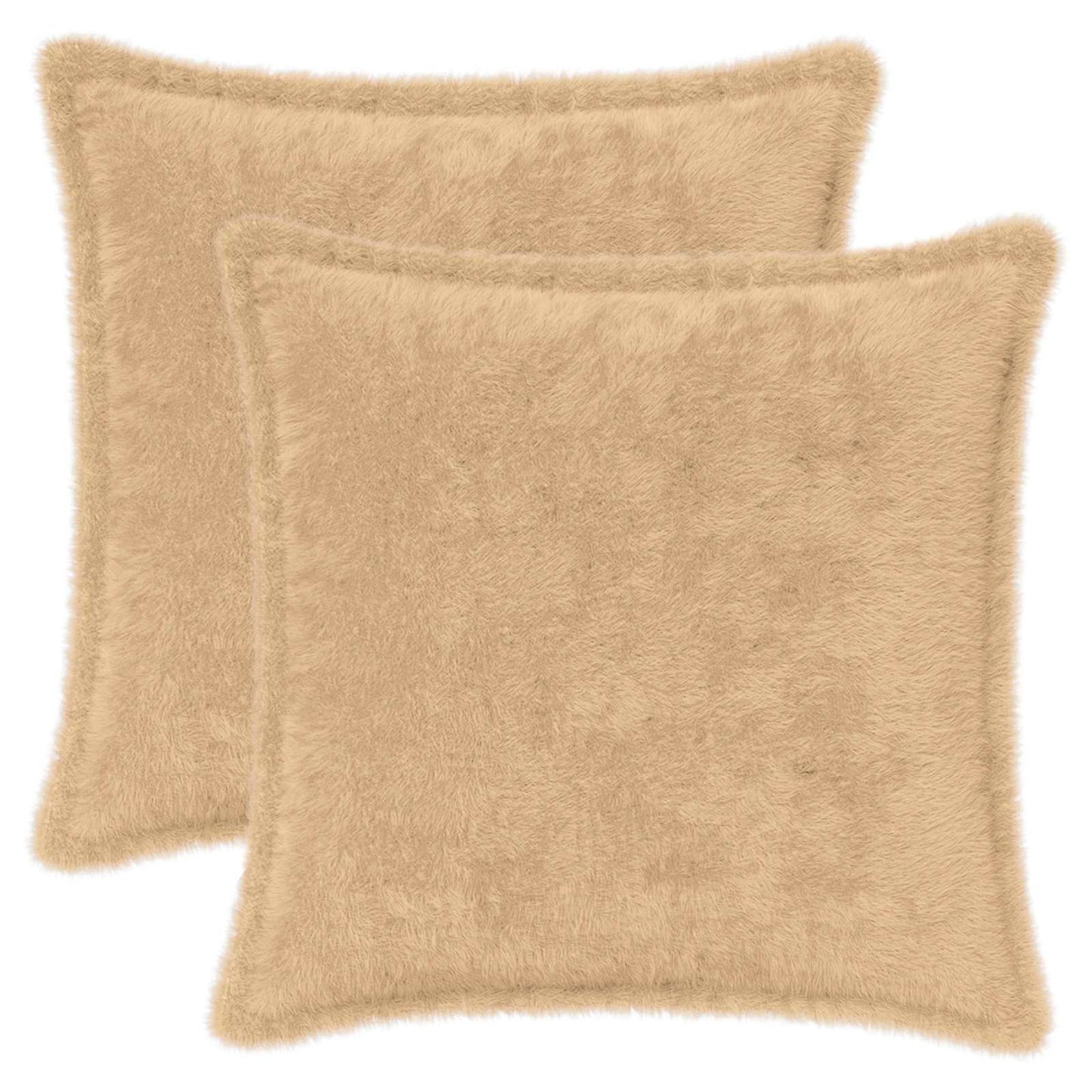 Pudebetræk 2 stk. HOUTEN Cremefarvet 50 x 50 cm Faux Kanin Pels