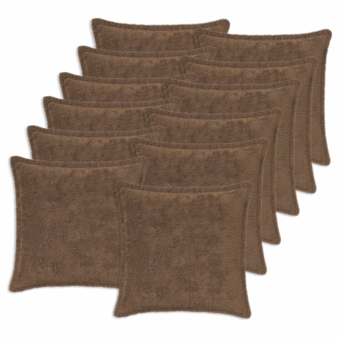 Pudebetræk 12 stk. HOUTEN Lys Brun 50 x 50 cm Faux Kanin Pels