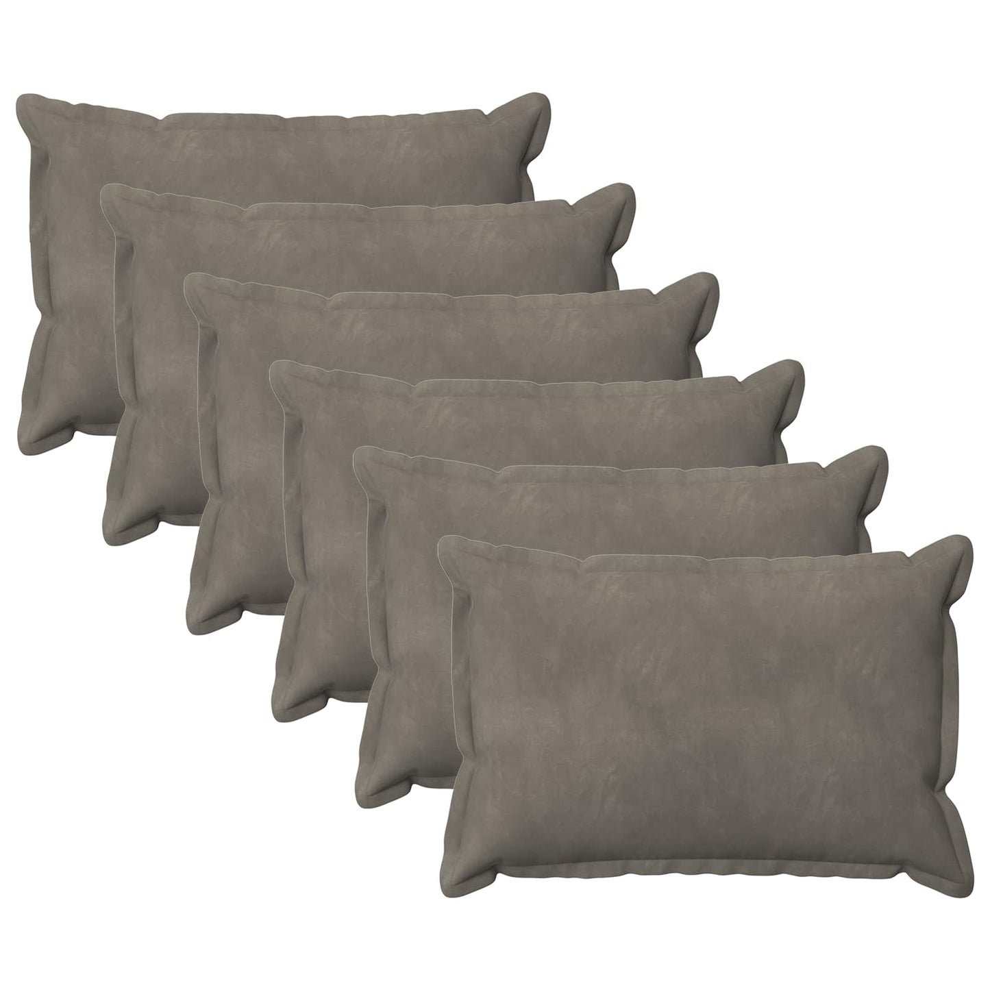 Pudebetræk 6 pcs HOUTEN Lysegrå 50 x 70 cm Fløjl