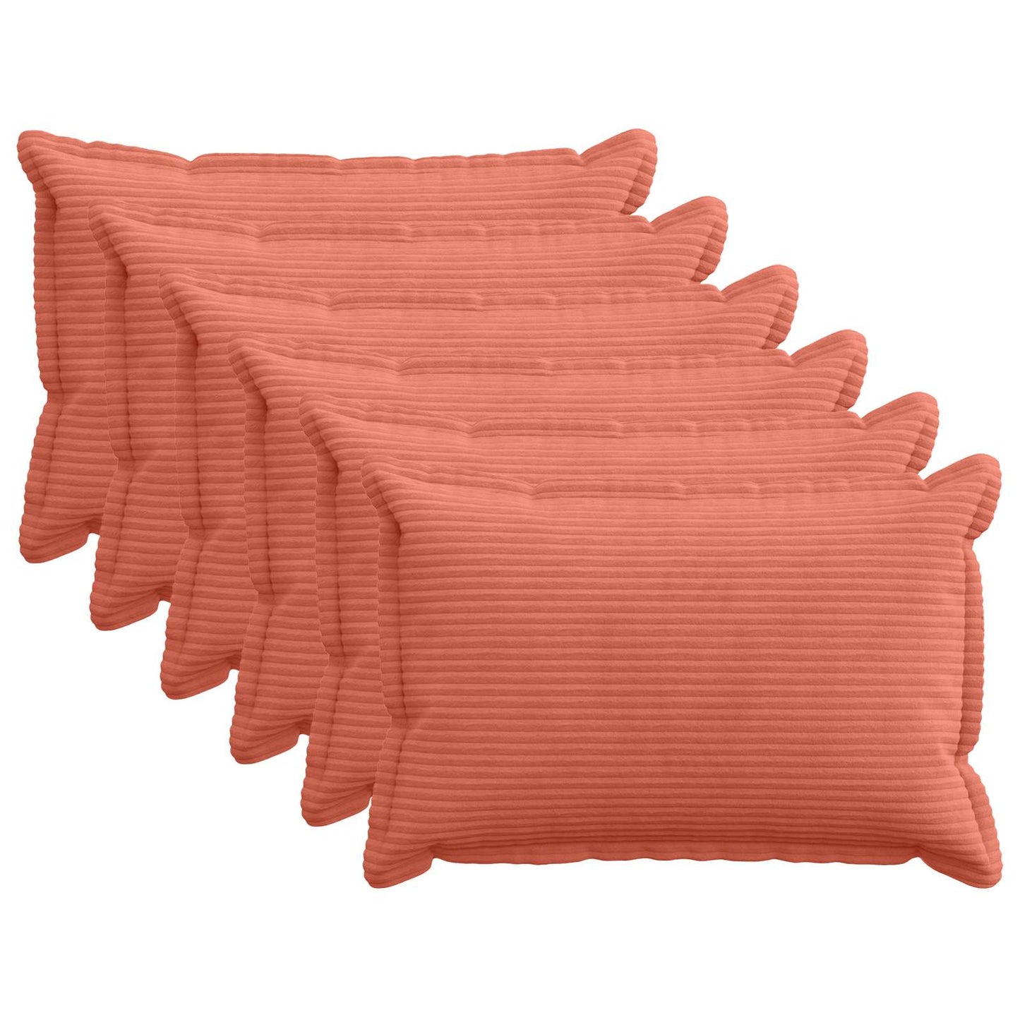 Pudebetræk 6 stk. HOUTEN Rød orange 50 x 70 cm cordfløjl