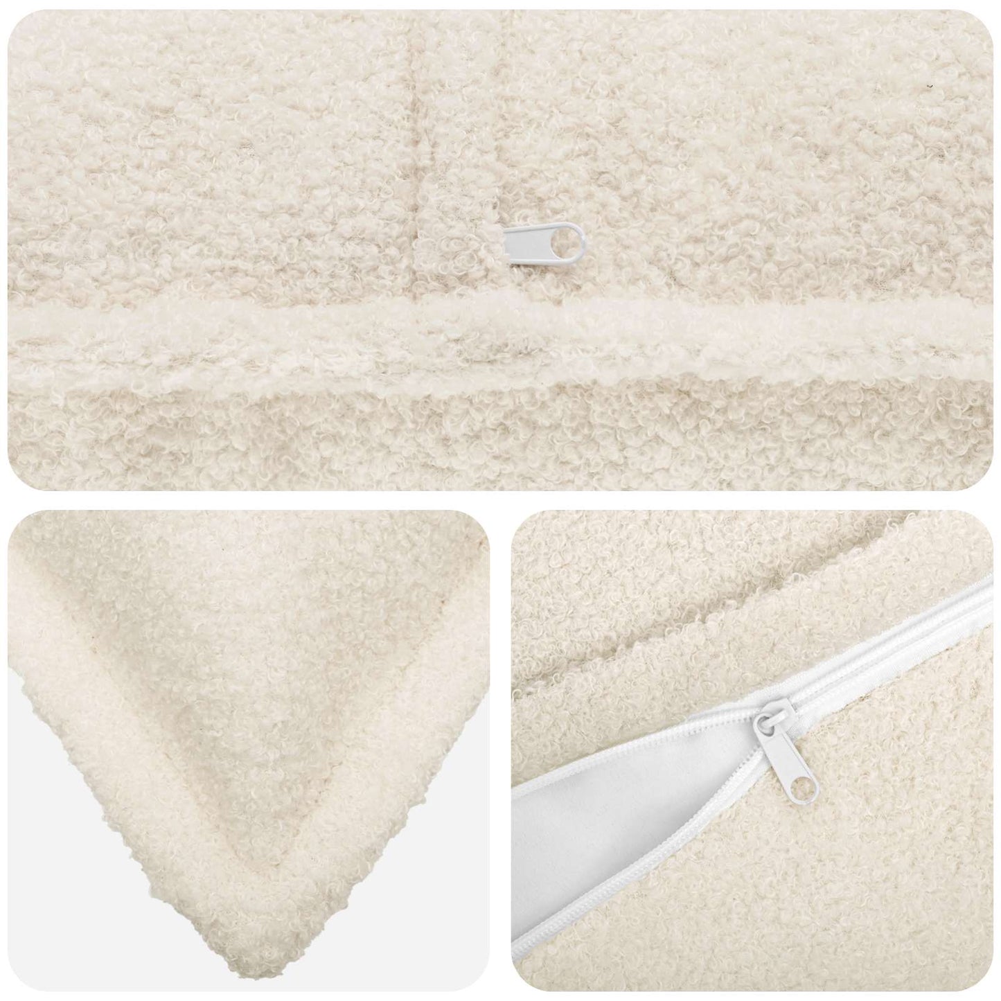 Pudebetræk 2 pcs HOUTEN Cremefarvet 50 x 70 cm Bouclé