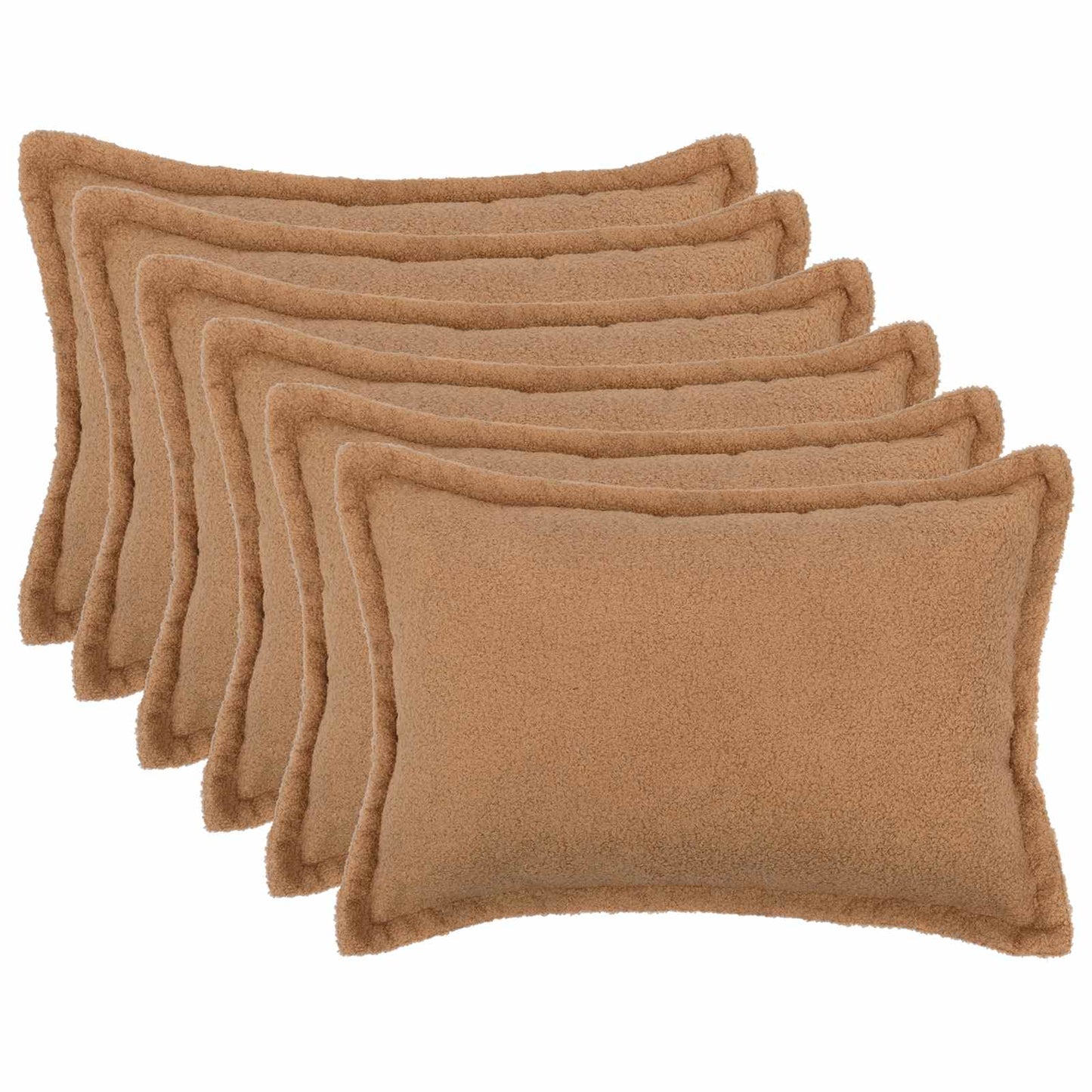 Pudebetræk 6 pcs HOUTEN Beige 50 x 70 cm Bouclé