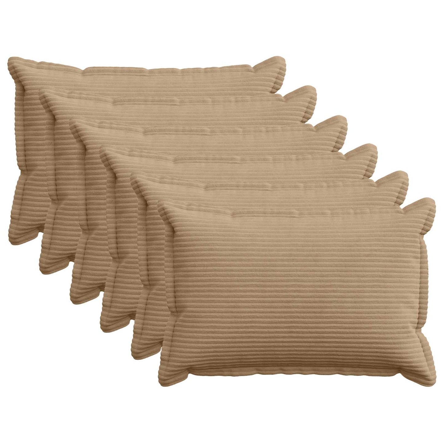 Pudebetræk 6 stk. HOUTEN Brun 50 x 75 cm cordfløjl