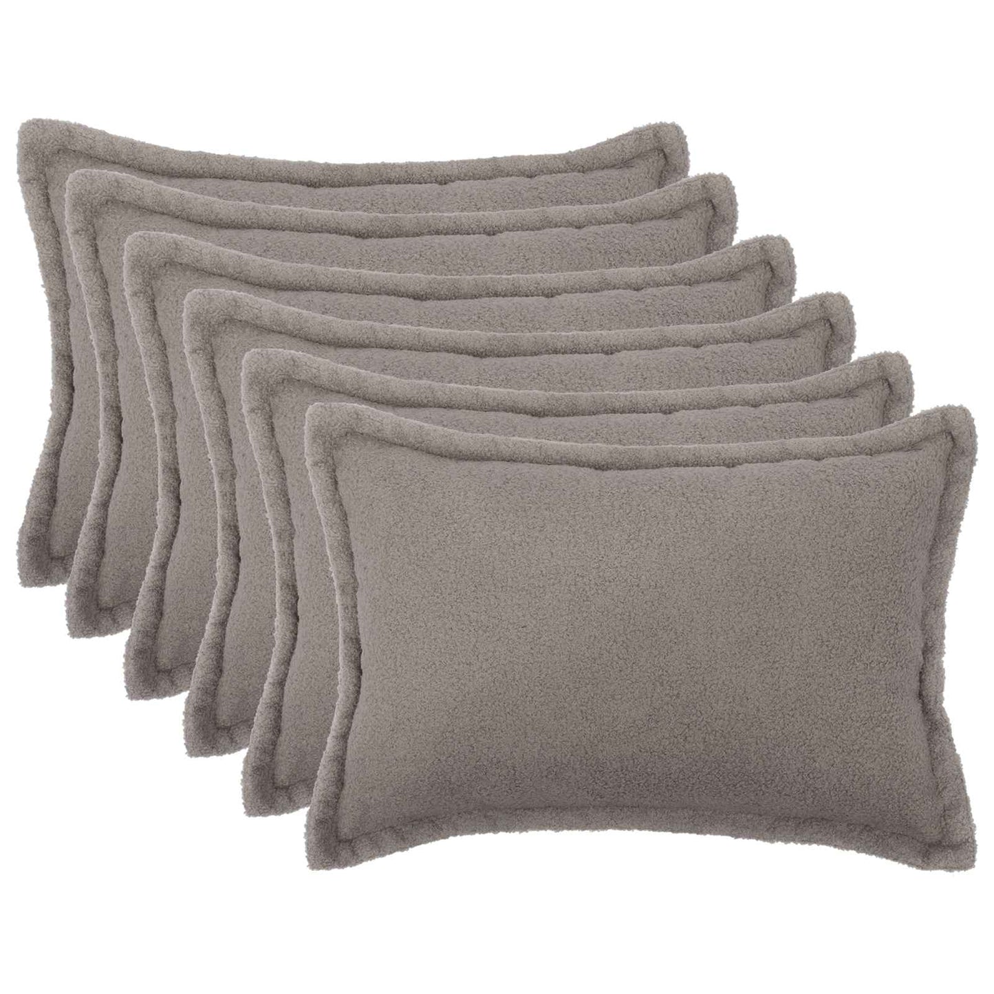 Pudebetræk 6 pcs HOUTEN Lysegrå 50 x 75 cm Bouclé