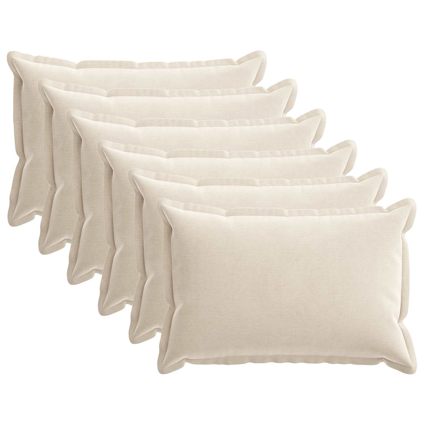 Pudebetræk 6 stk. HOUTEN Cremefarvet 50 x 75 cm Chenille Stof