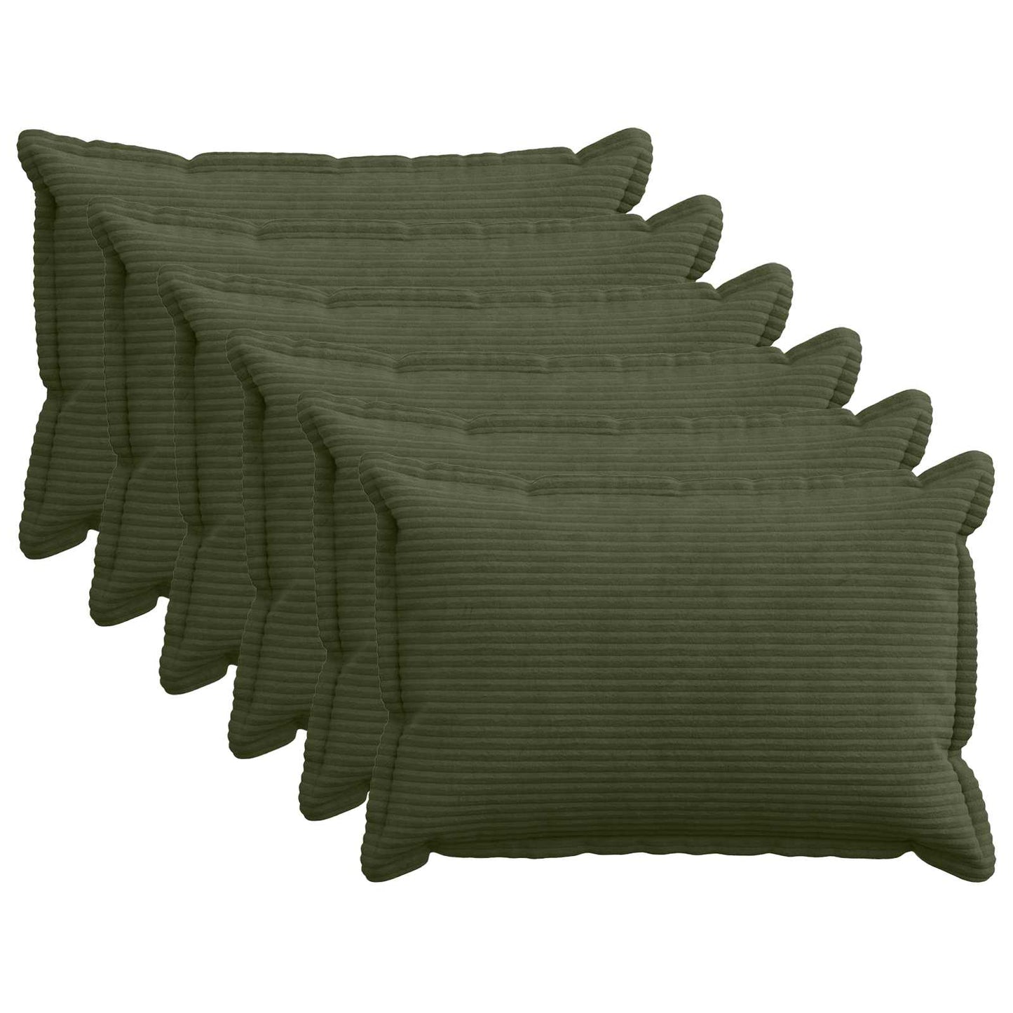Pudebetræk 6 stk. HOUTEN Grøn 50 x 80 cm cordfløjl