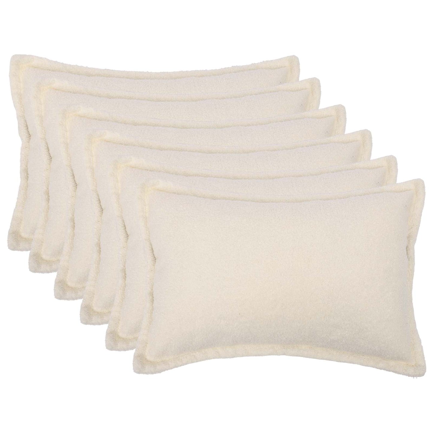 Pudebetræk 6 pcs HOUTEN Cremefarvet 50 x 80 cm Bouclé