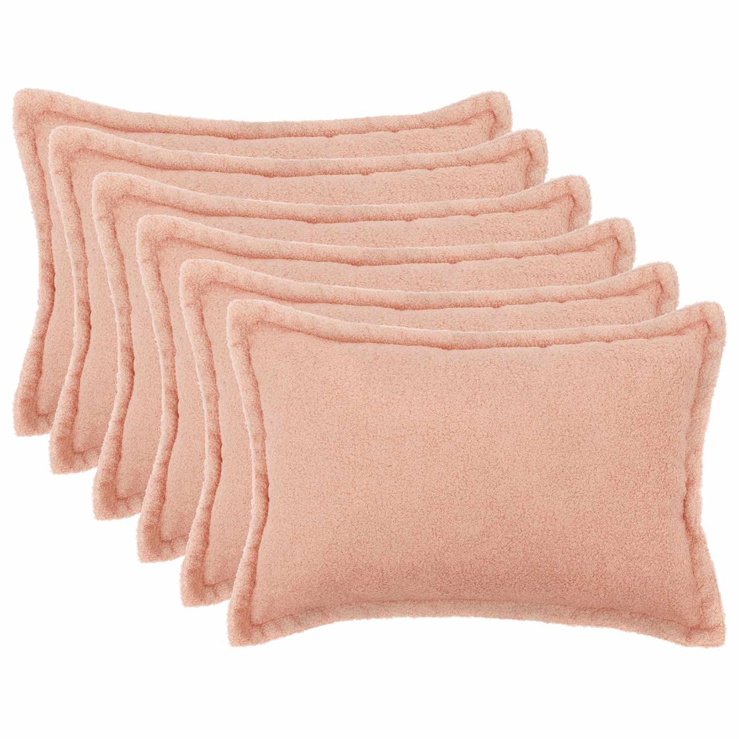 Pudebetræk 6 pcs HOUTEN Lyserød 50 x 80 cm Bouclé
