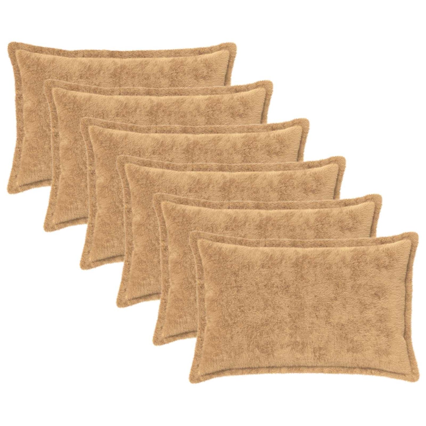Pudebetræk 6 stk. HOUTEN Gråbrun 50 x 80 cm Faux Kanin Pels